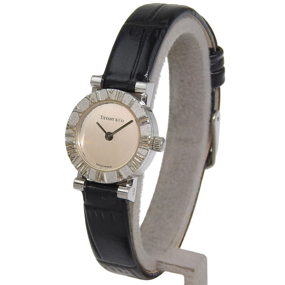 Tiffany & Co. Atlas Quartz Stainless Steel and Leather